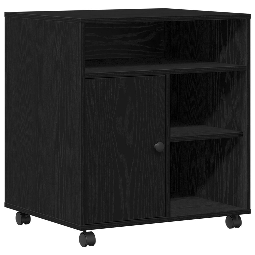 vidaxl vidaXL Printerstandaard met wielen 60x50x67 cm zwart eikenkleurig