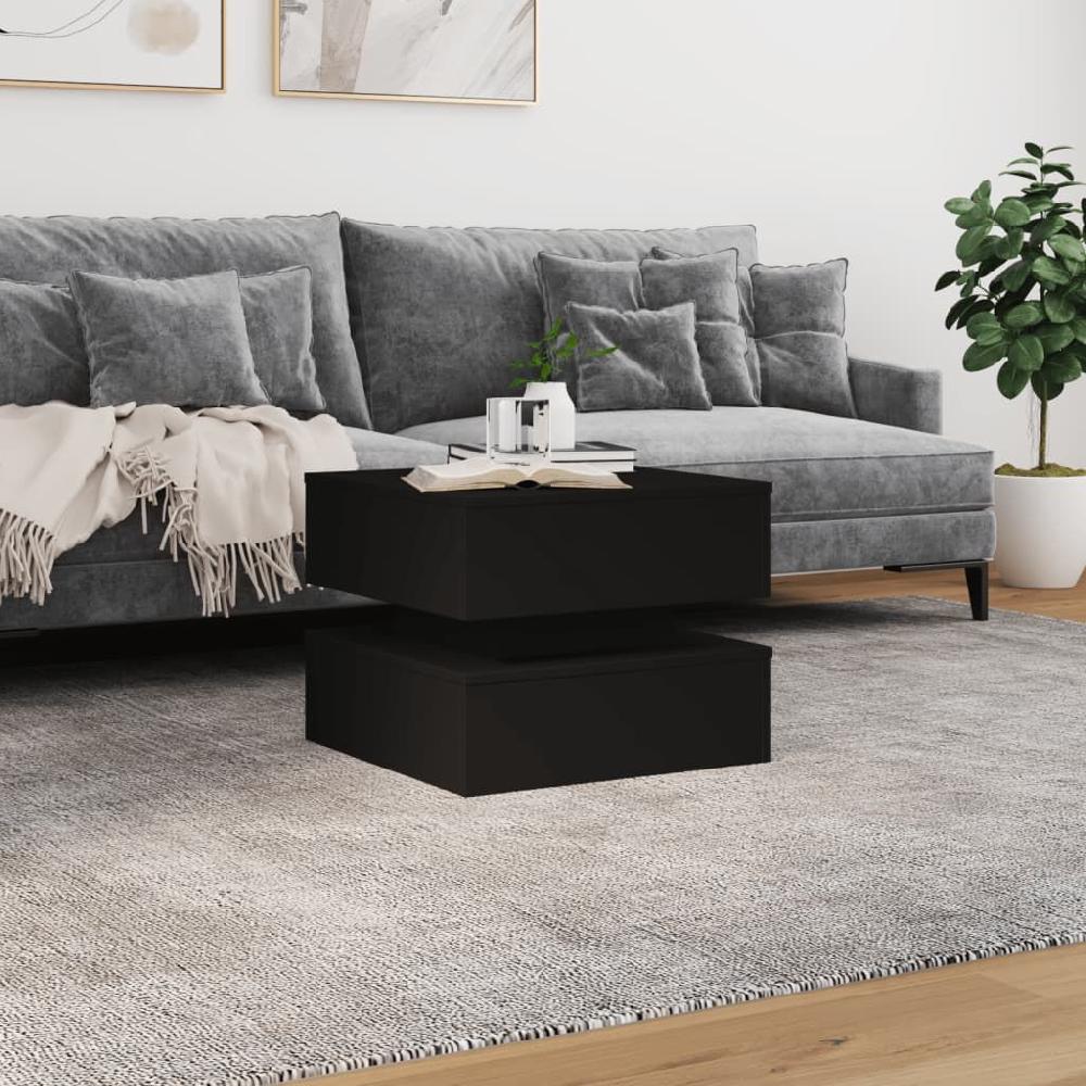 Vidaxl VidaXL Salontafel Met LED-verlichting 50x50x40 Cm Zwart