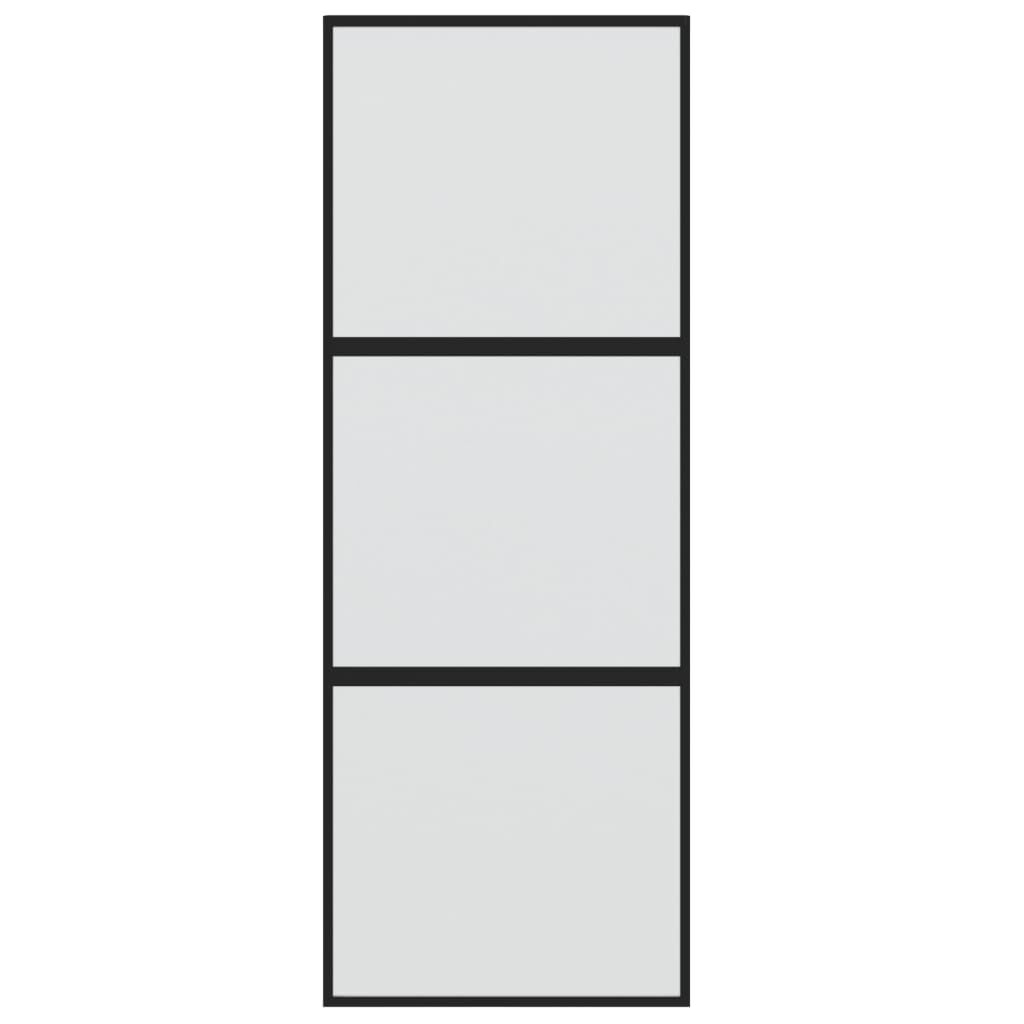 Vidaxl VidaXL Schuifdeur 76x205 Cm Gehard Glas En Aluminium Zwart