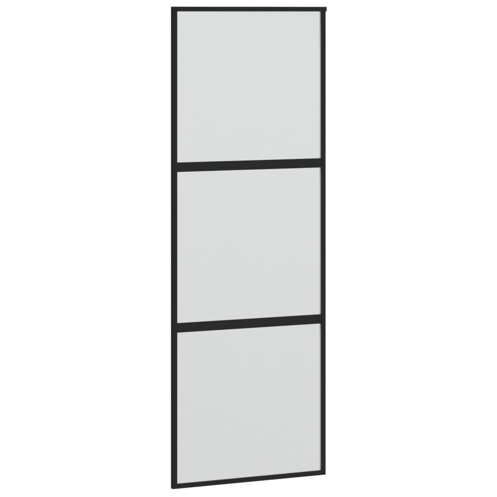 vidaxl vidaXL Schuifdeur 76x205 cm gehard glas en aluminium zwart