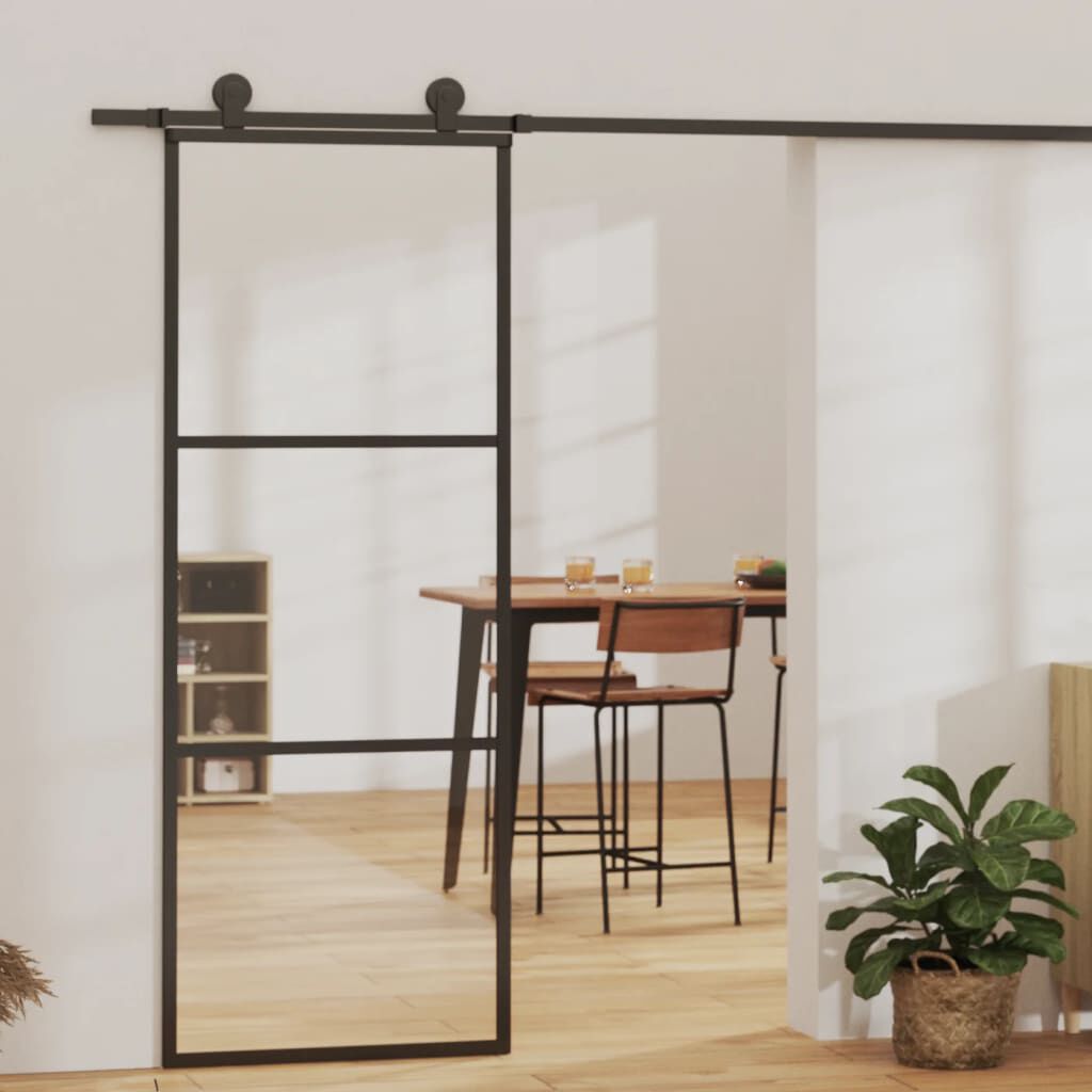 Vidaxl VidaXL Schuifdeur Met Beslag 76x205 Cm Aluminium En ESG-glas