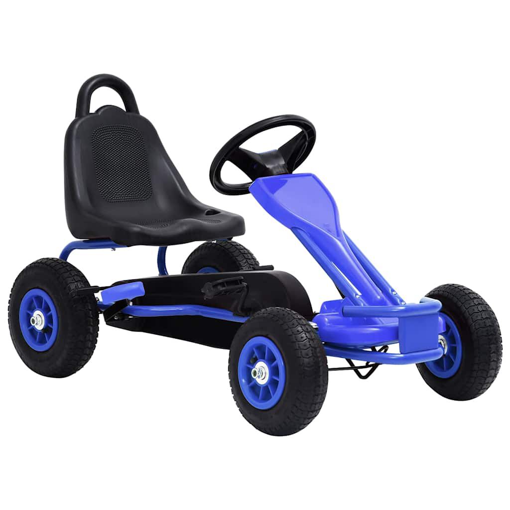 vidaxl vidaXL Skelter met pedalen en pneumatische banden blauw