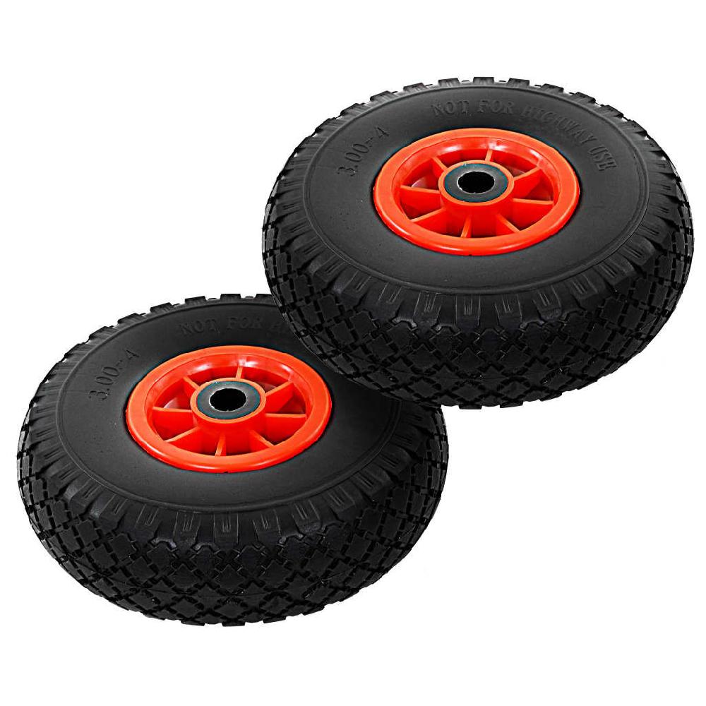 vidaxl vidaXL Steekwagenwielen 3 00-4 (260x85) massief PU 2 st