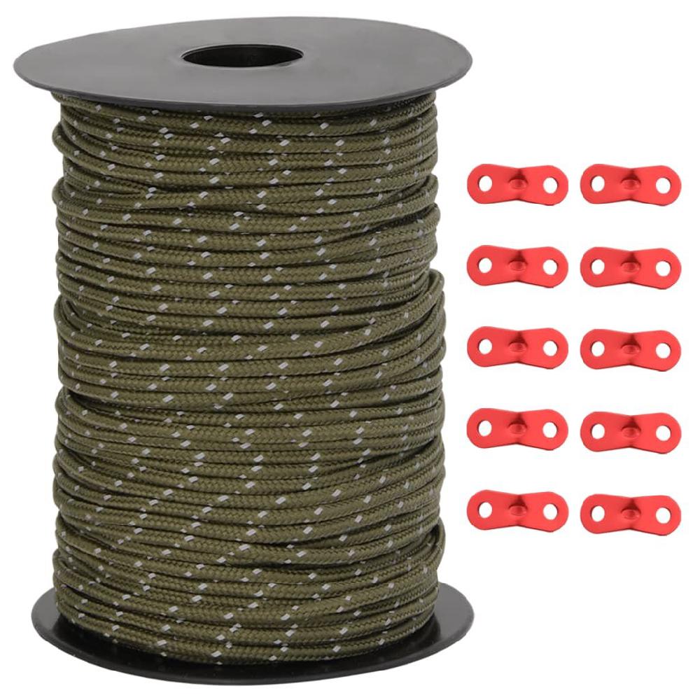 Vidaxl VidaXL Tentscheerlijn Met Reflecterende Strips En Spanners 50 M 3 Mm