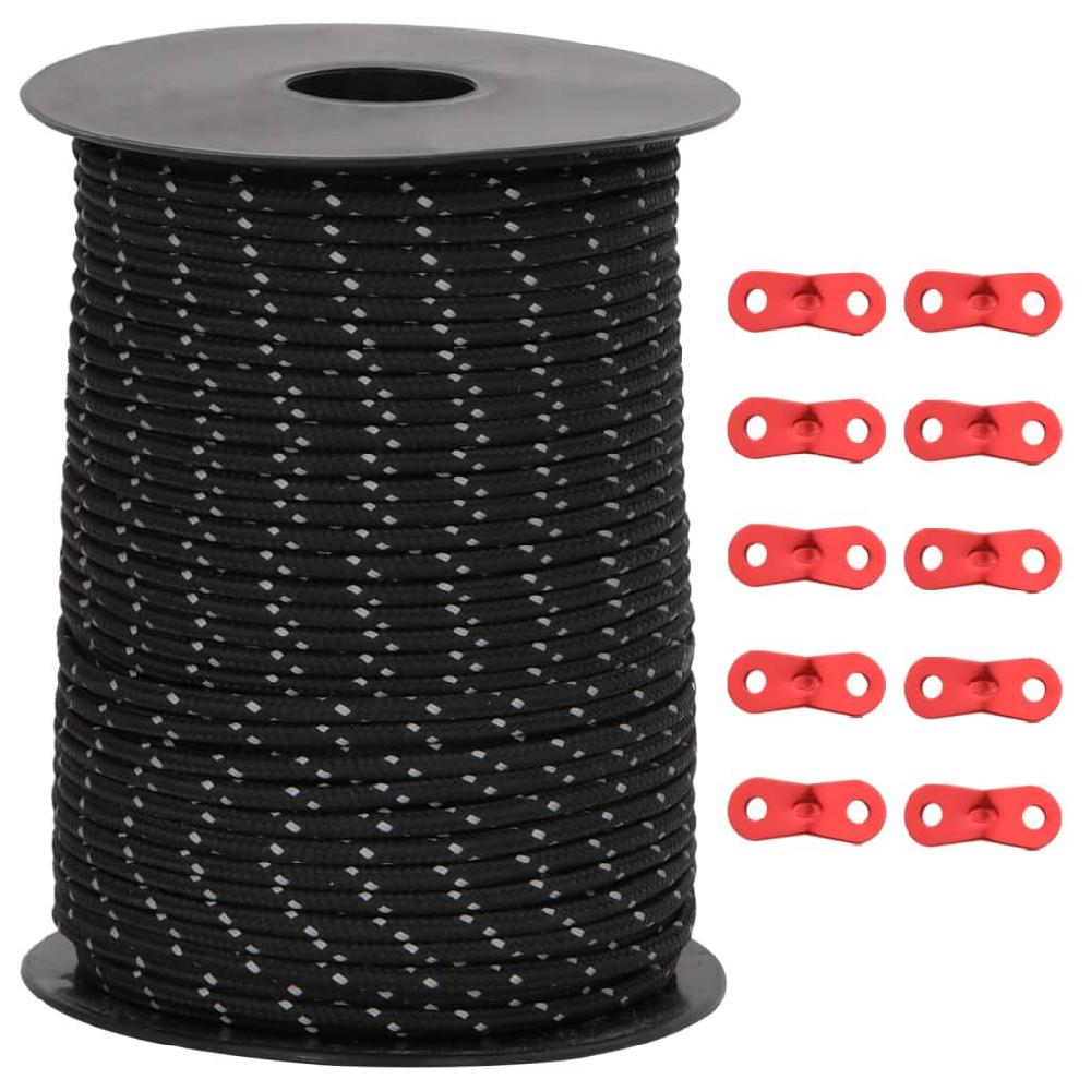 Vidaxl VidaXL Tentscheerlijn Met Reflecterende Strips En Spanners 50 M 3 Mm