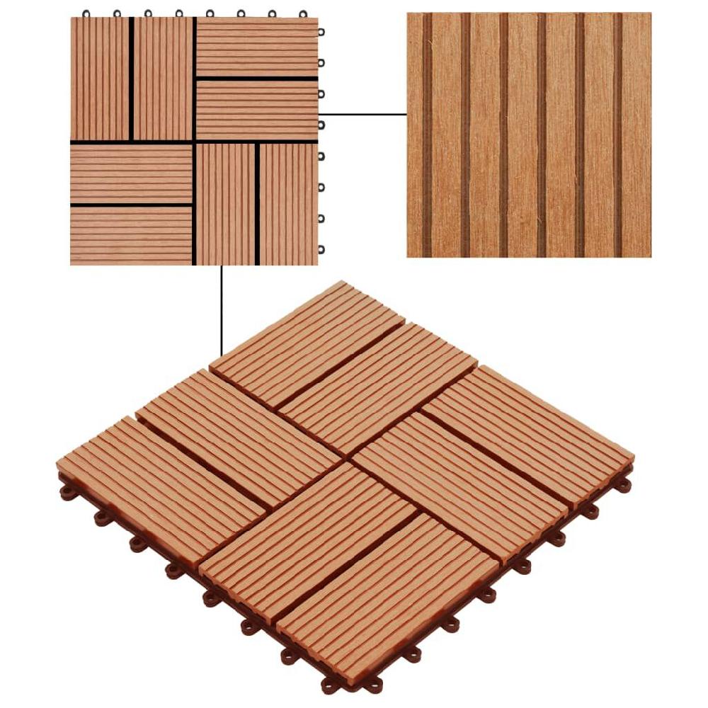 Vidaxl VidaXL Terrastegels 30x30 Cm 1 M² HKC Teakkleur 11 St