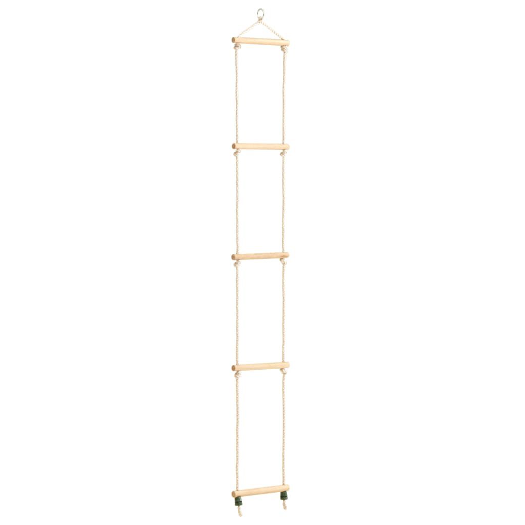 vidaxl vidaXL Touwladder 30x168 cm massief hout en PE