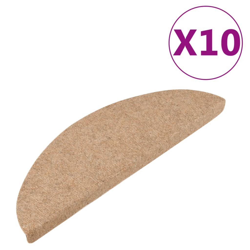 vidaxl vidaXL Trapmatten zelfklevend 10 st 56x17x3 cm beige