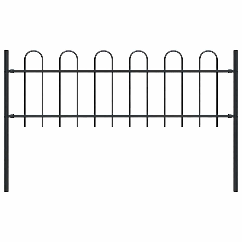 vidaxl vidaXL Tuinhek met ronde bovenkant 1 8 m staal zwart