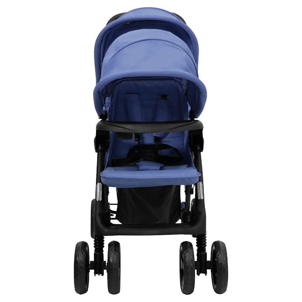 Vidaxl VidaXL Tweelingkinderwagen Tandem Staal Marineblauw