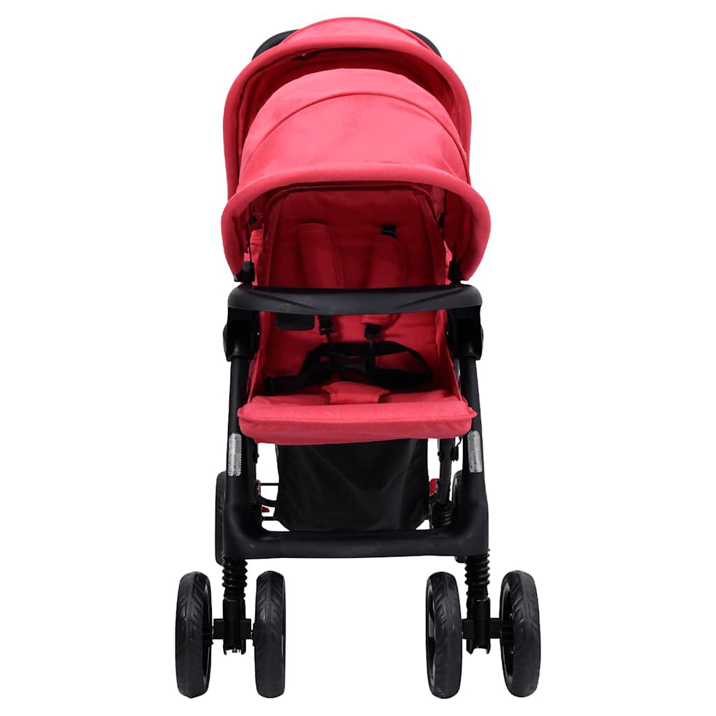 Vidaxl VidaXL Tweelingkinderwagen Tandem Staal Rood