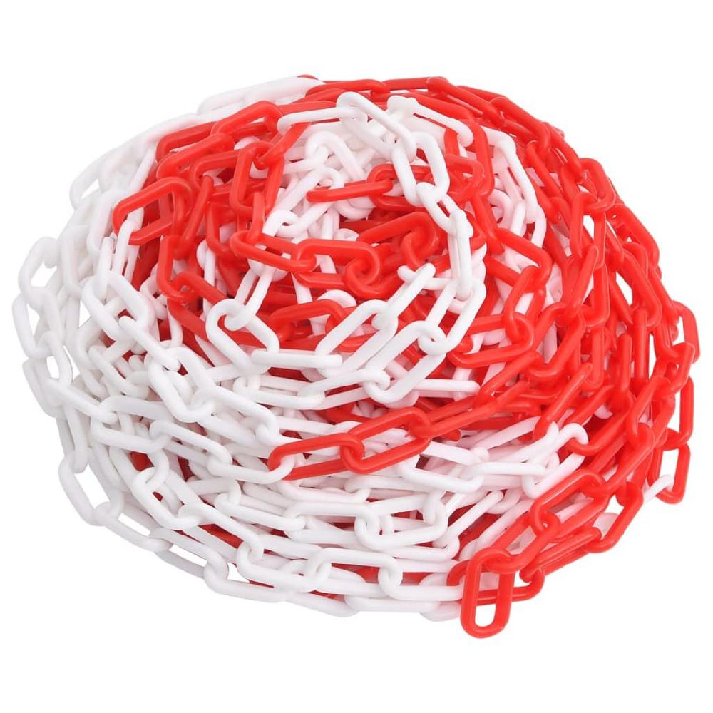 vidaxl vidaXL Veiligheidsketting Ø 4 mm 30 m kunststof rood en wit