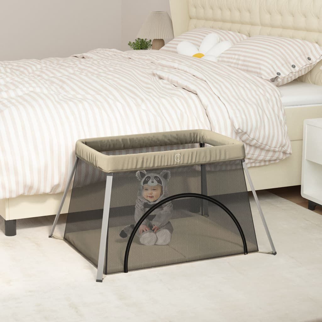 Vidaxl VidaXL Babybox Met Matras Linnen Taupe