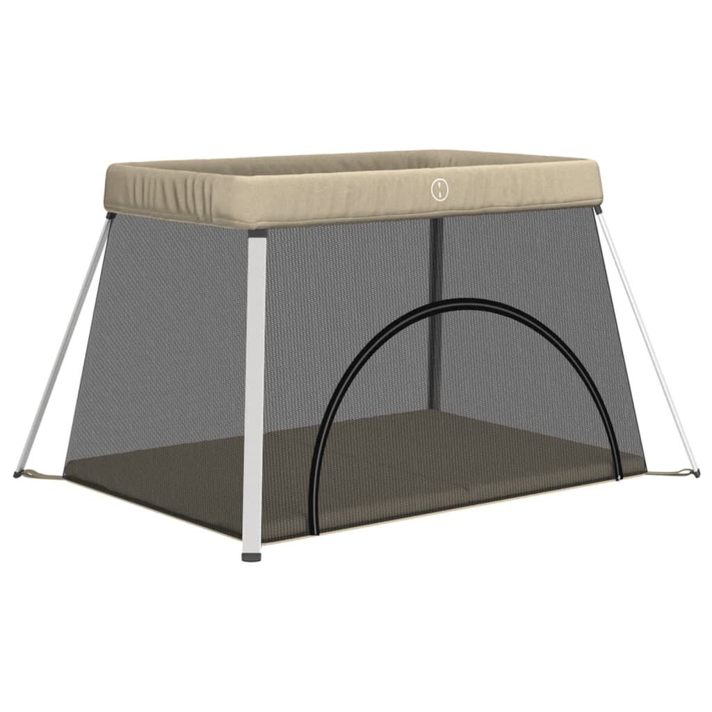 vidaxl vidaXL Babybox met matras linnen taupe