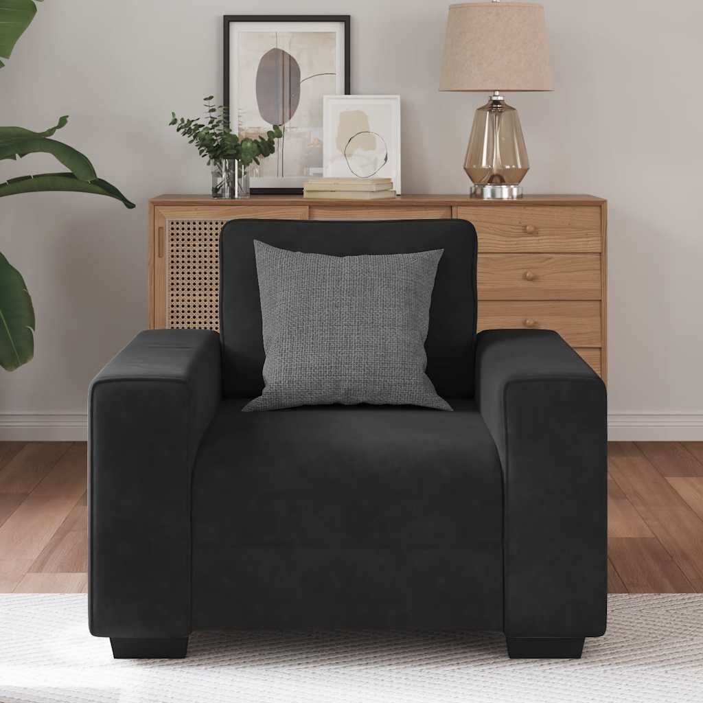 Vidaxl VidaXL Fauteuil 60 Cm Fluweel Zwart