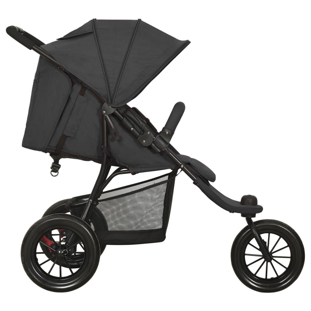 Vidaxl VidaXL Kinderwagen Staal Antracietkleurig
