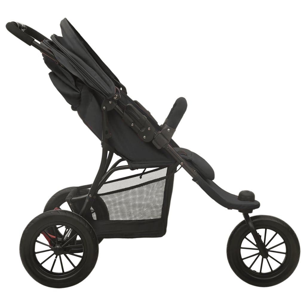 Vidaxl VidaXL Kinderwagen Staal Antracietkleurig