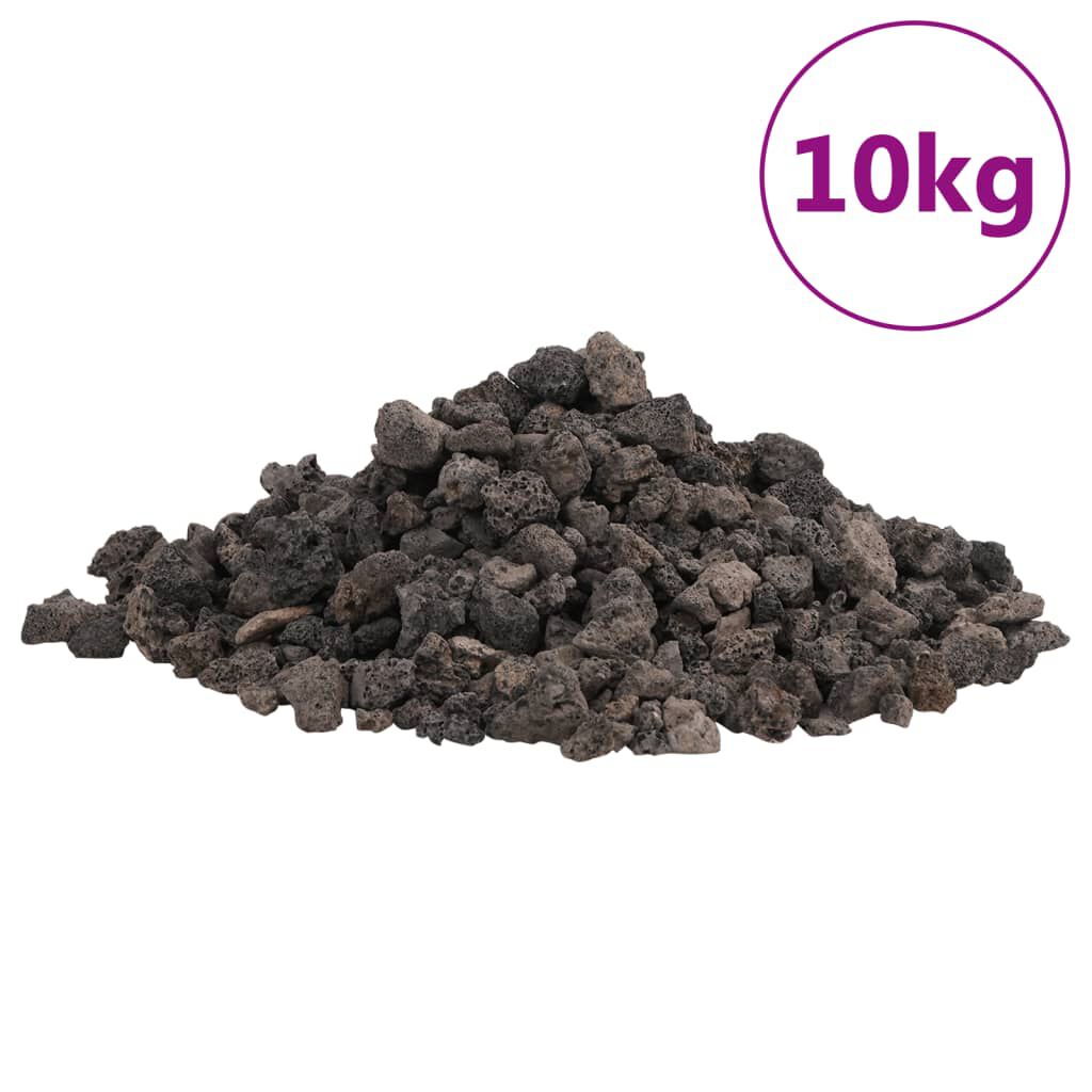 vidaxl vidaXL Lavastenen 10 kg 1-2 cm zwart