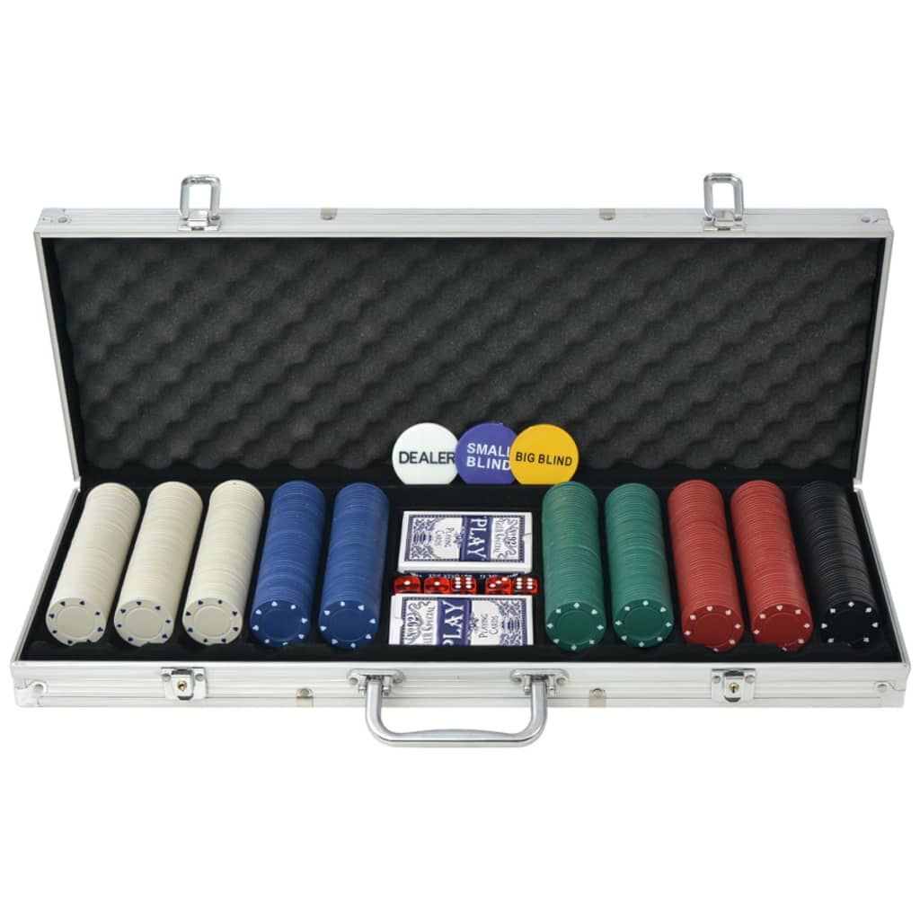 vidaxl vidaXL Pokerset met 500 chips aluminium