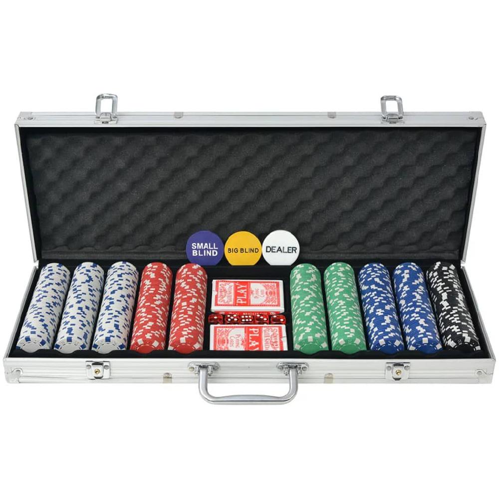 vidaxl vidaXL Pokerset met 500 chips aluminium