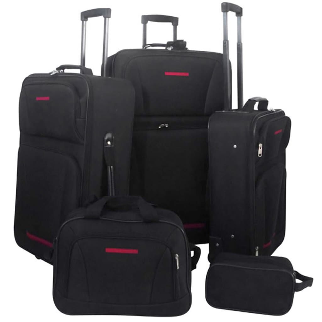 vidaxl vidaXL Reisbagage set zwart 5-delig