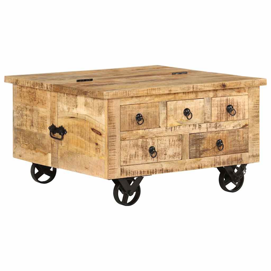 vidaxl vidaXL Salontafel 70x70x40 cm ruw mangohout