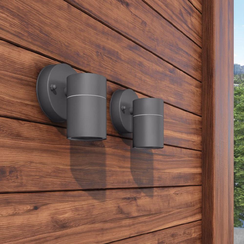 Vidaxl VidaXL Wandlamp Buiten Neerwaarts RVS 2 St