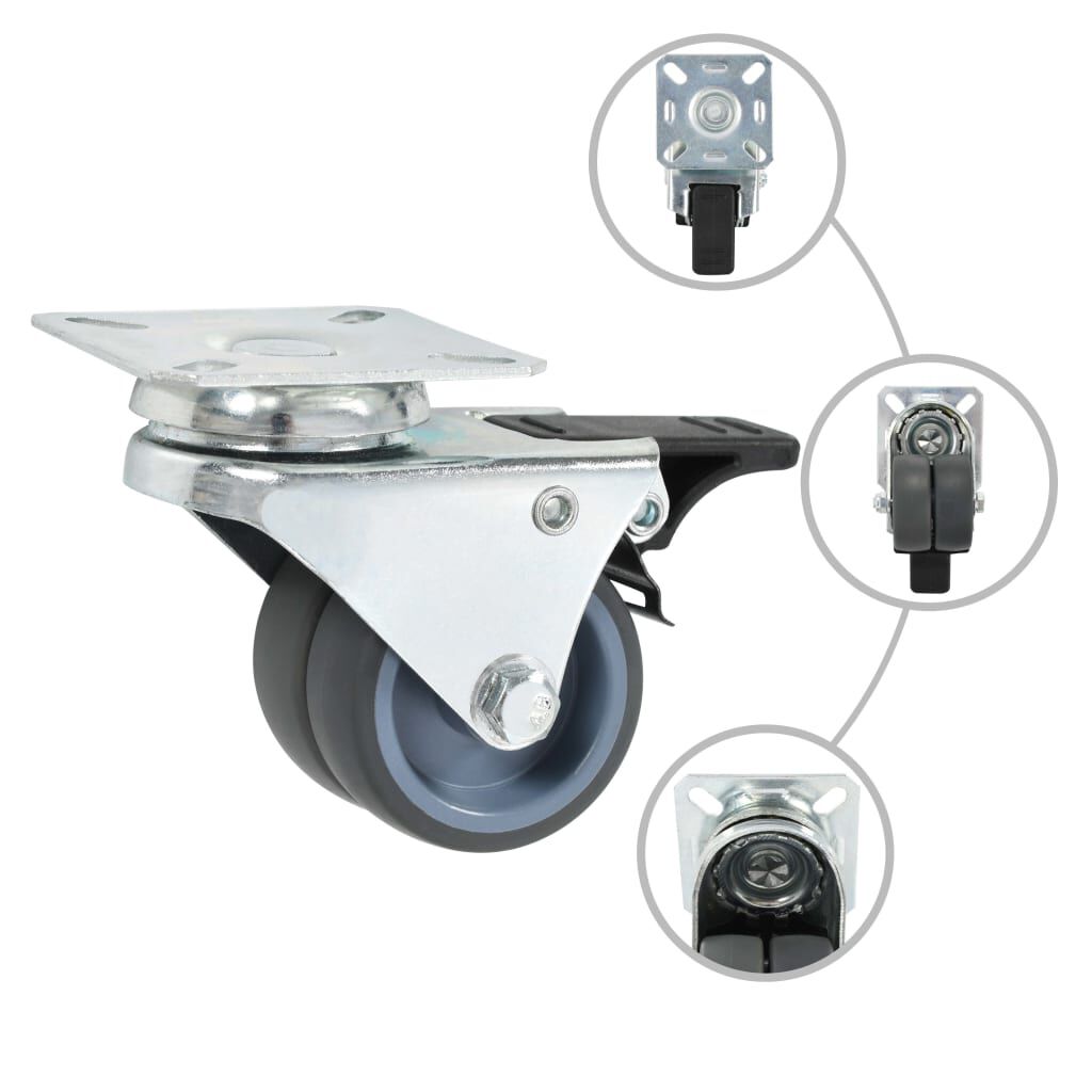 Vidaxl VidaXL Zwenkwielen Dubbel 4 St 50 Mm