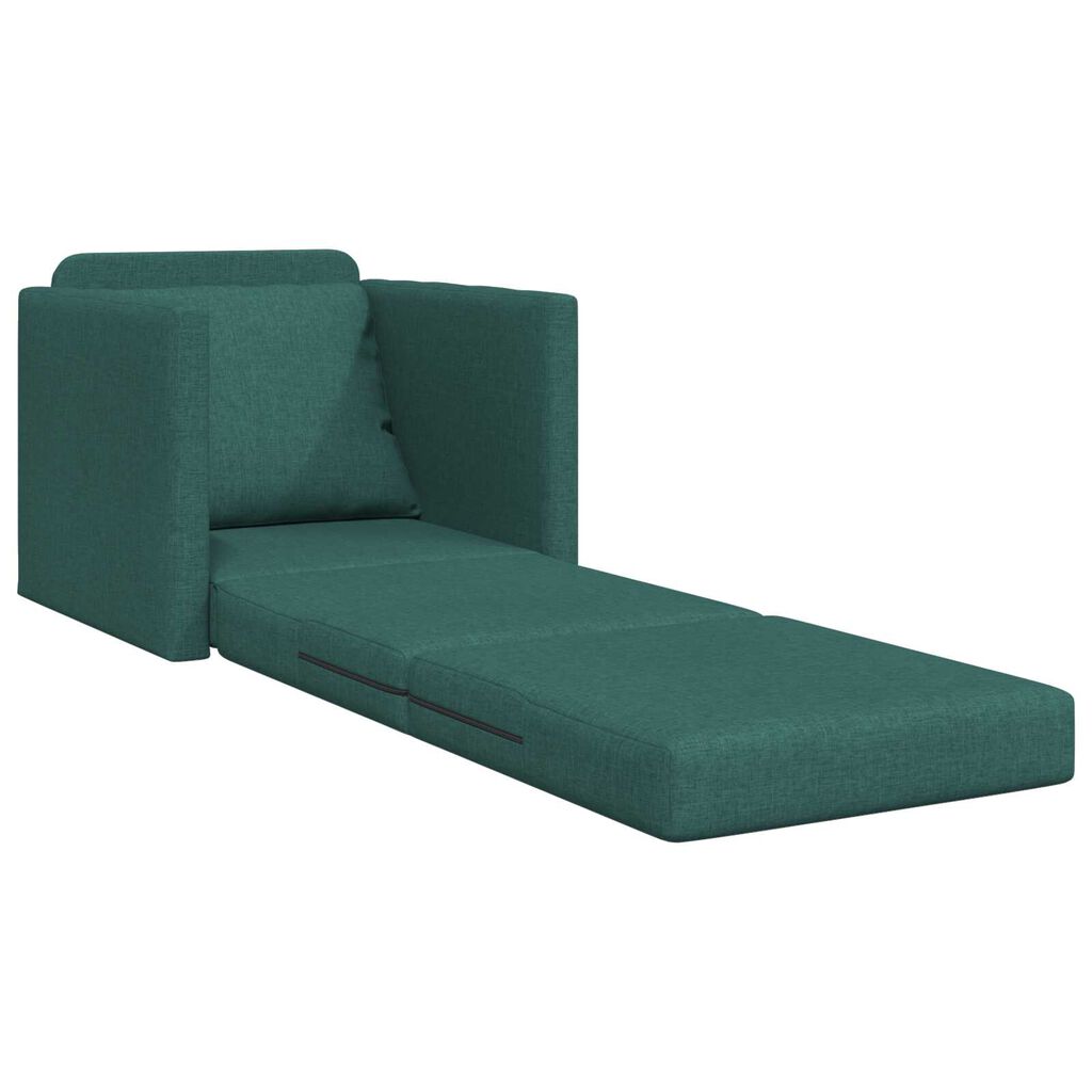 Vidaxl VidaXL Vloersofa Bed 2-in-1 Donkergroen 74x77x81 Cm Stof