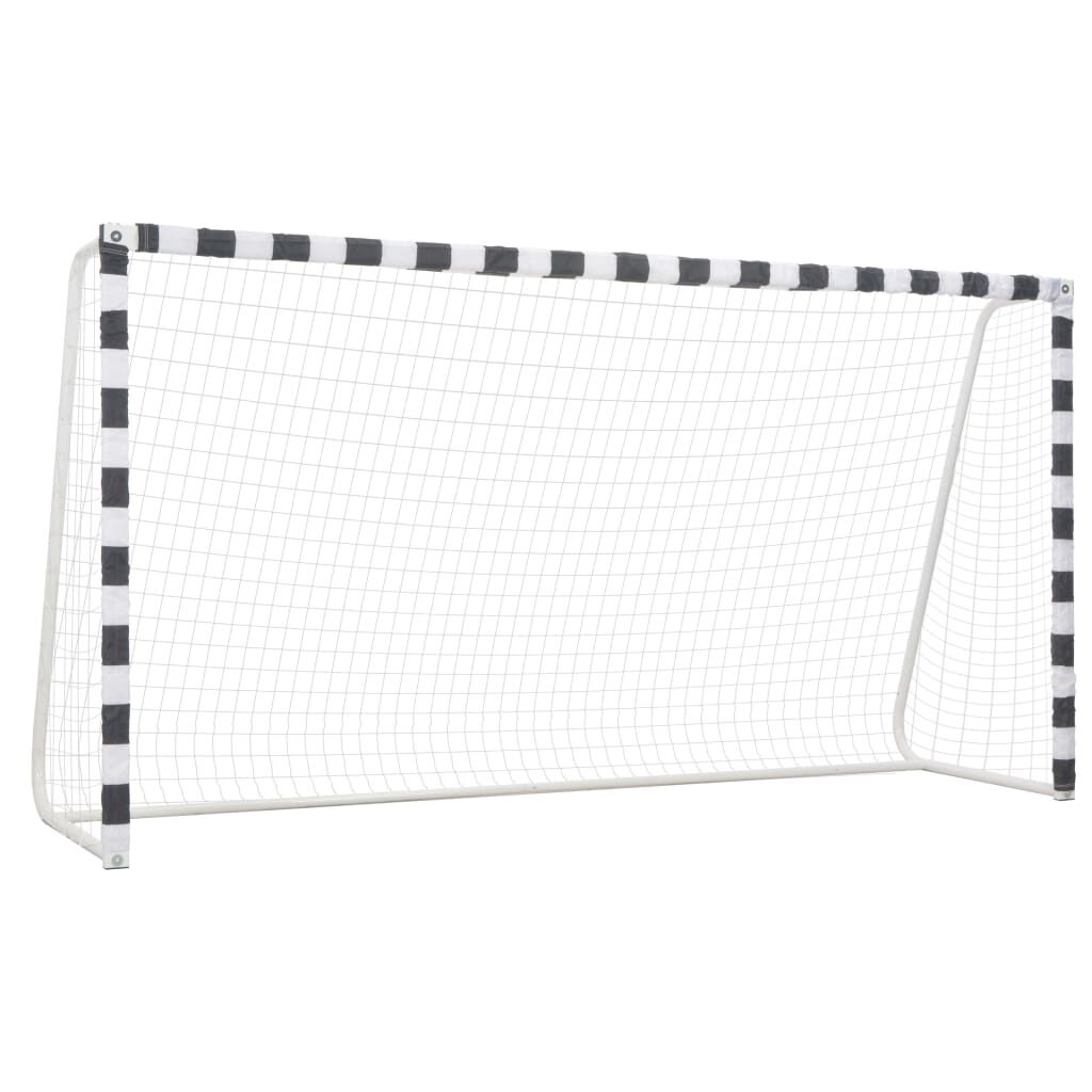 vidaxl vidaXL Voetbaldoel 300x160x90 cm metaal zwart en wit