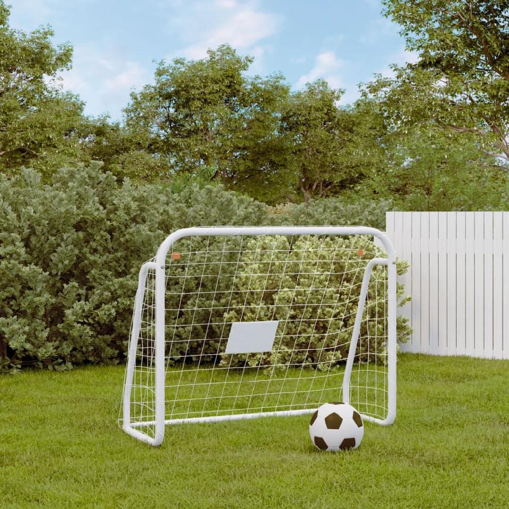 Vidaxl VidaXL Voetbaldoel Met Net 125x96x60 Cm Staal En Polyester Wit