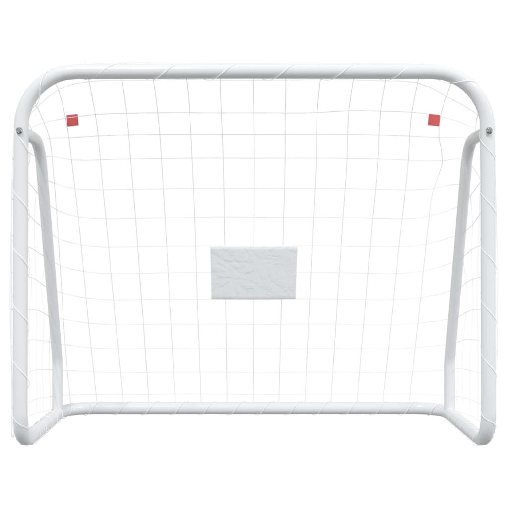 Vidaxl VidaXL Voetbaldoel Met Net 125x96x60 Cm Staal En Polyester Wit