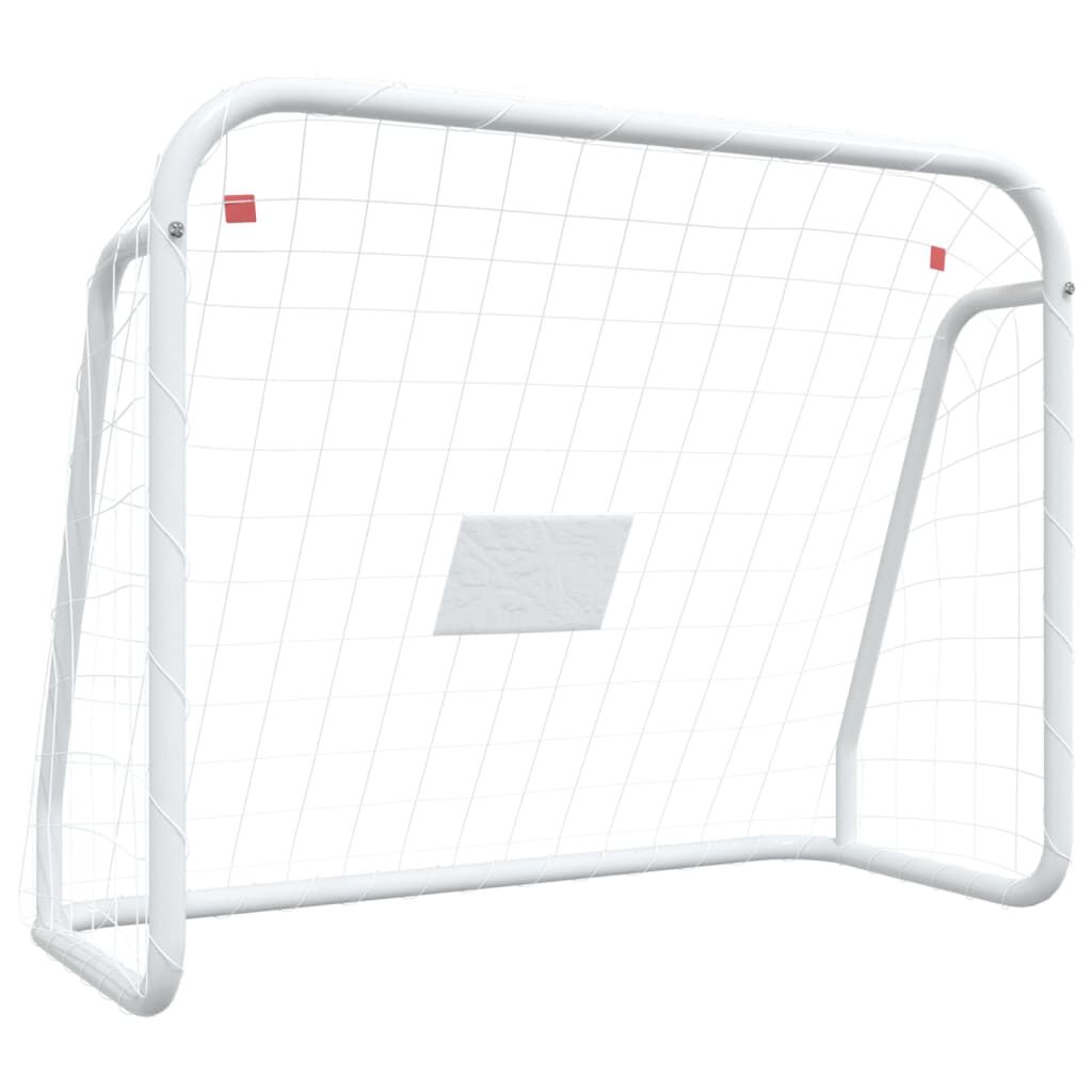 vidaxl vidaXL Voetbaldoel met net 125x96x60 cm staal en polyester wit