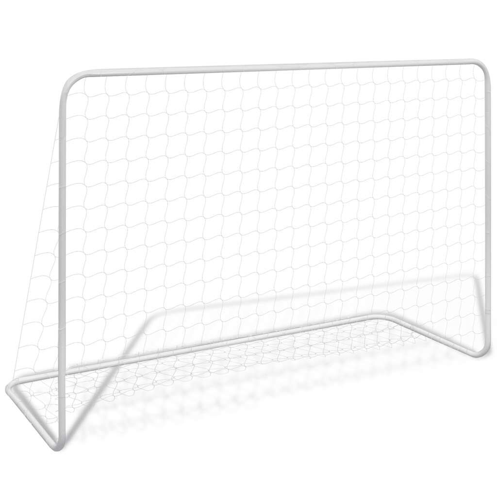 vidaxl vidaXL Voetbaldoel met net 182x61x122 cm staal wit