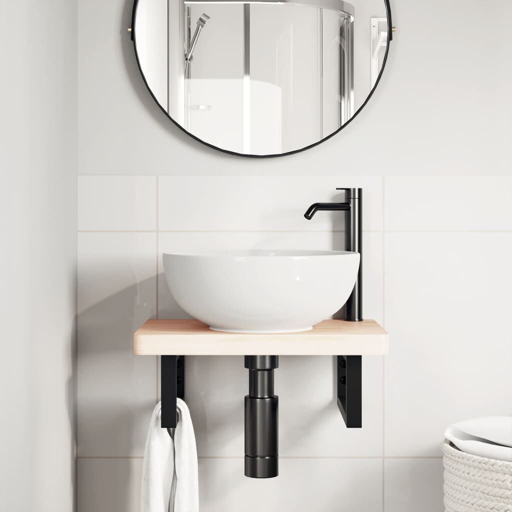 Vidaxl VidaXL Wandbeugels Voor Wasbak 2 St Rechthoekig Staal Zwart