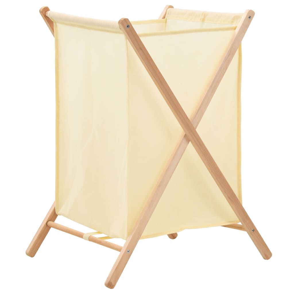 vidaxl vidaXL Wasmand 42x41x64 cm cederhout en stof beige