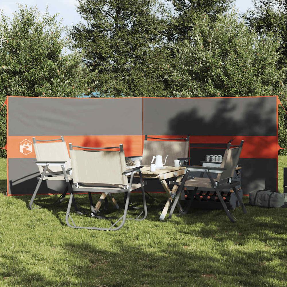 Vidaxl VidaXL Windscherm Camping Waterdicht 344x120 Cm Grijs En Oranje