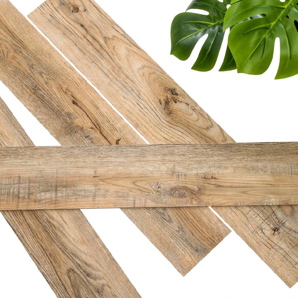 Vidaxl WallArt Planken Hout-look Gerecycled Eikenhout Vintagebruin