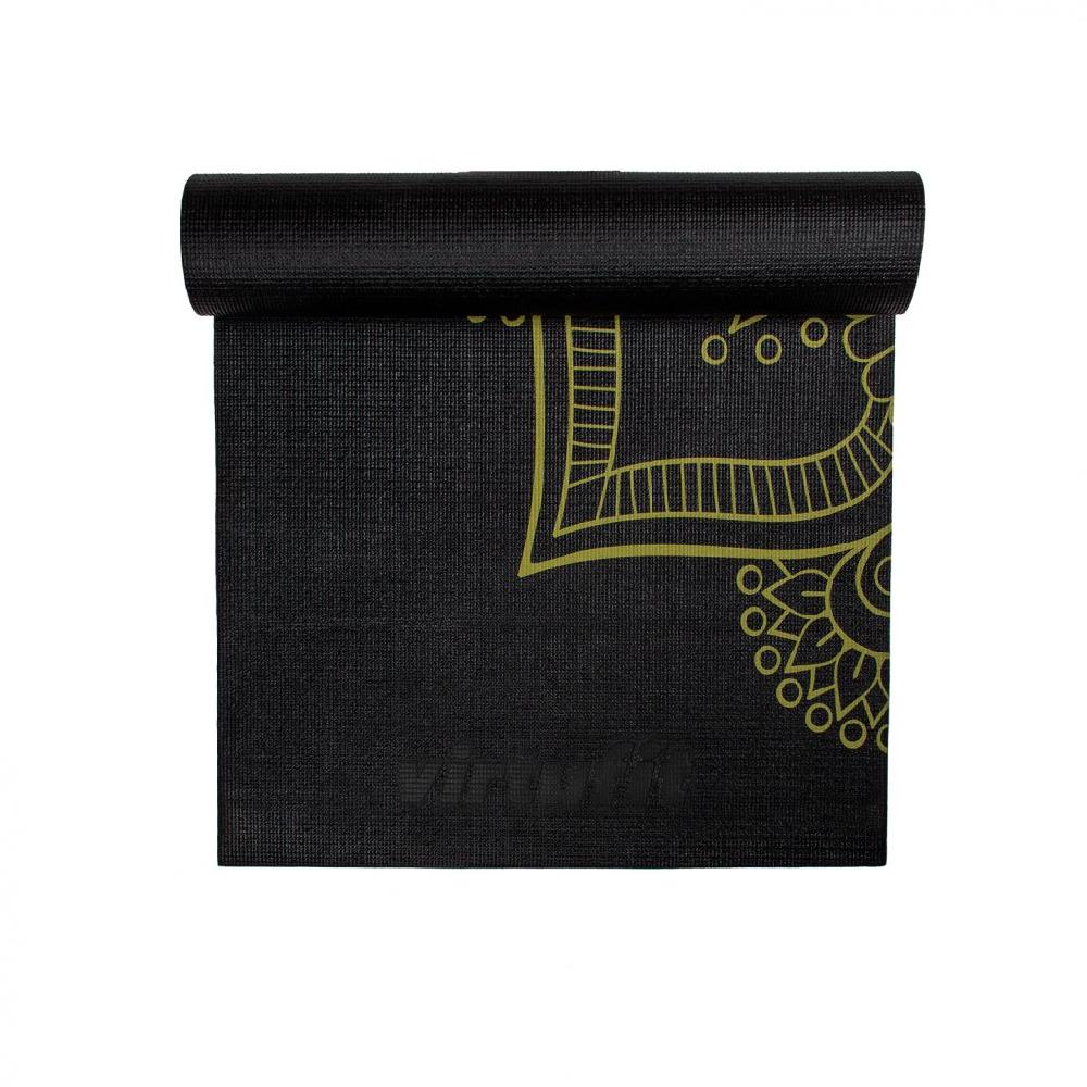 virtufit VirtuFit Premium Yogamat – 4 mm – Onyx Black Mandala