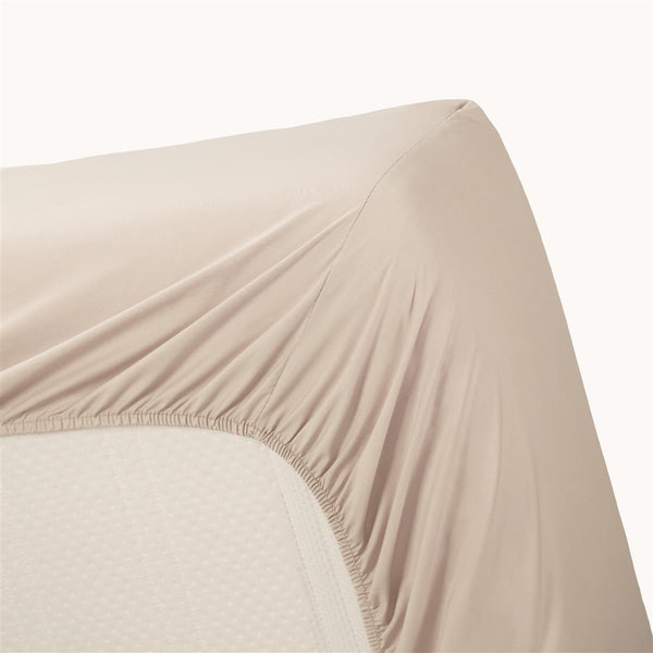 Vtwonen Ambiante - Bamboe-Katoen - Boxspring Hoeslaken - 140x200 Cm - Zand