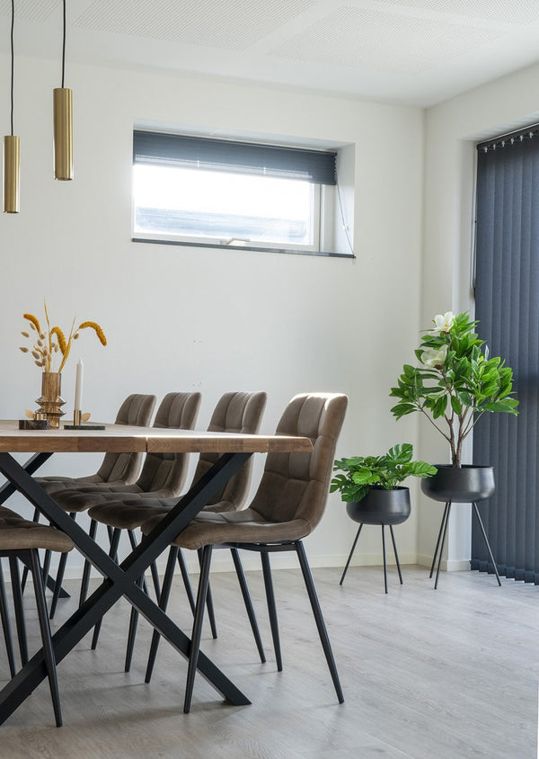 Vtwonen Artichok Evie Staande Bloempot Zwart - Set Van 2