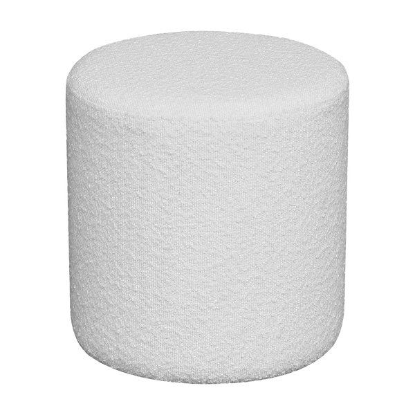 vtwonen Artichok Jip Ronde Poef Bouclé Stof Ø 34 x 36 cm - Wit