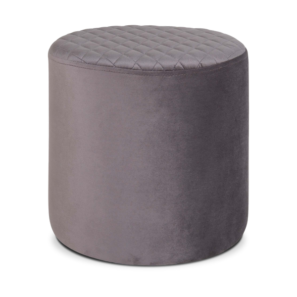 vtwonen Artichok Jip Ronde Poef Velvet Ø 34 x 36 cm - Grijs