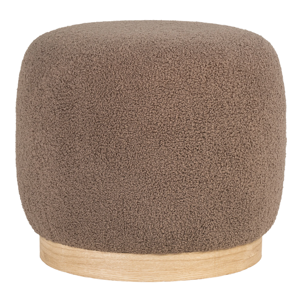 vtwonen Artichok Kenna Ronde Poef Bouclé Bruin Ø 44 5 cm
