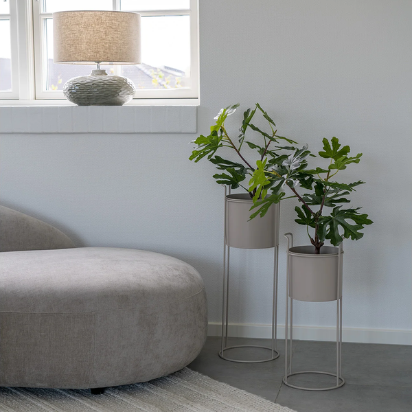 Vtwonen Artichok Pepijn Staande Plantenbak Beige - Set Van 2