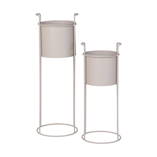 Vtwonen Artichok Pepijn Staande Plantenbak Beige - Set Van 2