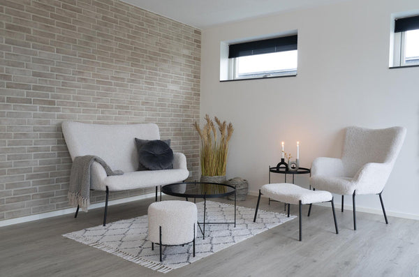 Vtwonen Artichok Rosemarie Rechthoekige Teddy Poef 61 X 41 Cm - Gebroken Wit