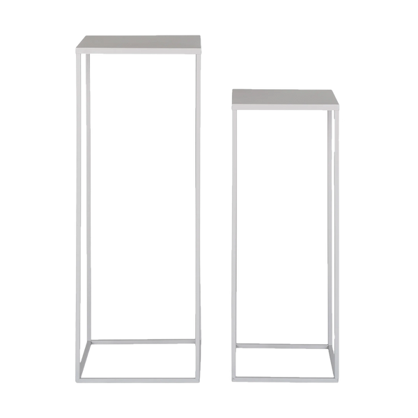 vtwonen Artichok Sebas Metalen Plantenzuil Lichtgrijs - Set van 2