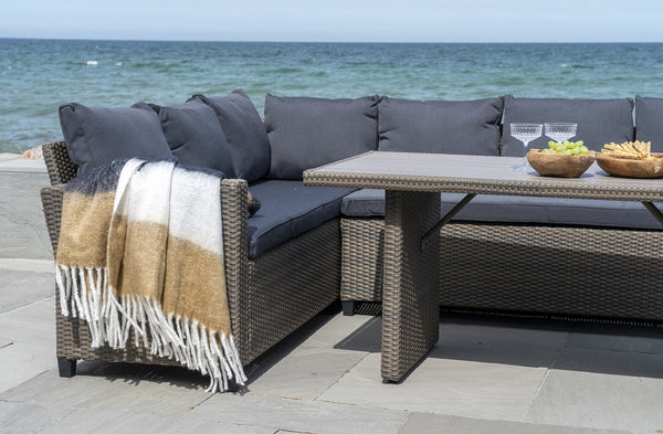 Vtwonen Artichok Sinta Plaid Wit/zwart/bruin - 170 X 130 Cm