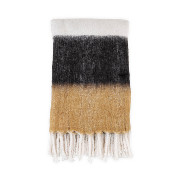 vtwonen Artichok Sinta plaid wit/zwart/bruin - 170 x 130 cm